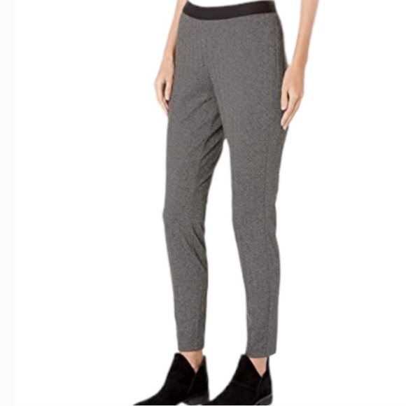 Eileen Fisher Herringbone Leggings XS Gray Recycled Stretch Knit Pants - Picture 6 of 11
